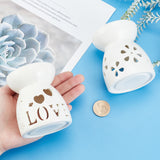 1Pcs Ceramic Candle Holder Oil Burner, Essential Oil Incense Aroma Diffuser, Flower Pattern, 7.45x8.9cm, Hole: 33x50mm, Inner Diameter: 6.8cm