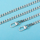 Bag Strap Chains, Iron Curb Link Chains, with Swivel Lobster Claw Clasps, Silver, 63 inch(160cm), 1 strand/box