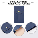 5Pcs 5 Colors Rectangle Imitation Leather Single Watch Storage Bag, Portable Travel Wrist Watch Pouches, Mixed Color, 13x7.3x0.8cm, 1pc/color