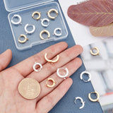 16Pcs 4 Style 201 Stainless Steel Huggie Hoop Earrings Findings, with Vertical Loop and 316 Surgical Stainless Steel Earring Pins, Ring, Golden & Stainless Steel Color, 12~15x11~13x3~4mm, Hole: 1.4~1.8mm, Pin: 1mm, 4Pcs/style