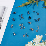 8 Sets 4 Style Alloy Button Pins for Jeans, Garment Accessories, Gunmetal & Golden, 16~33.5x9~28x1.5~9mm, Hole: 5mm, 2 sets/style