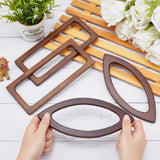 4Pcs 2 Styles Wooden Handles Replacement, for Handmade Bag Handbags Purse Handles, Mixed Color, 2pcs/style