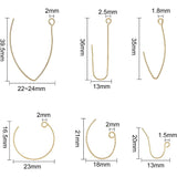 Brass Earring Hooks, with Horizontal Loop, Real 18K Gold Plated, 7.4x7.2x1.7cm, 60pcs/box