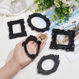 5Pcs 5 Styles Resin Embossed Photo Frames, for Jewelry Photography Photo Frame Decor Accessories, Mixed Shapes, 90~122x87~101x7~13mm, Inner Diameter: 51~79mm, 1pc/style