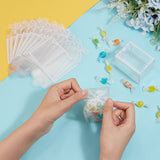 Transparent PVC Candy Treat Gift Box, Crown Print Wedding Party Packaging Box, Rectangle, Clear, Finished Product: 5x5x7cm, Unfold: 15.7x10.1x0.05cm