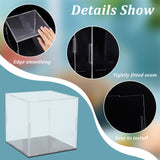 Transparent Acrylic Display Boxes, Dust-Proof Cases, with Black Base and 4Pcs Plastic Rings, for Models, Building Blocks, Doll Display Holders, Clear, 15.5~16x15.4~16.2x0.2cm, 10pcs/set