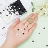800Pcs 2 Colors Multi Colour DIY Handcraft Buttons For Dolls Clothes, Flat Round, Resin Button, Mixed Color, 6mm, Hole: 1mm