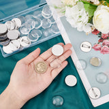 DIY Blank Dome Brooch Making Kit, Including Flat Round 304 Stainless Steel Brooch Cabochon Settings, Glass Cabochons, Stainless Steel Color, 40Pcs/box