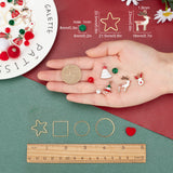 137Piece DIY Christmas Style Earring Kits, Including Alloy Enamel Pendants, Acrylic & Glass Beads, Faux Mink Fur Pendants, Brass Cable Chains & Linking Rings & Earring Hooks,  Beads, Mixed Color