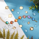 DIY Links Connectors Making Kits, Including 40 Pcs 4 Styles 304 Stainless Steel Cabochon Connector Settings and 48 Pcs 4 Styles Transparent Glass Cabochons, Golden, Settings: 10pcs/style, Cabochons: 12pcs/style
