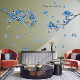 PVC Wall Stickers, Wall Decoration, Plum Blossom Pattern, 820x390mm, 2 sheets/set