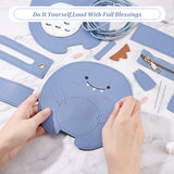 DIY PU Leather Dinosaur Shaped Crossbody Bag Kits, with Alloy & Iron Findings, Needles, for Handbag DIY Craft Shoulder Bags Accessories, Royal Blue