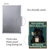 Vintage Metal Iron Tin Sign Poster, Wall Decor for Bars, Restaurants, Cafes Pubs, Rectangle, Cat Shape, 300x200x0.5mm, Hole: 5x5mm