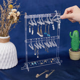 Transparent Acrylic Earring Hanging Display Stands, Clothes Hanger Shaped Earring Organizer Holder with 16Pcs Hangers, Clear, Finish Product: 15x5.88x25cm, 1 set/box