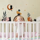PVC Wall Stickers, Wall Decoration, Cat Pattern, 390x1180mm