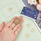 6Pcs Brass Spring Gate Rings, Heart, Real 18K Gold Plated, 16x16x2mm, Inner Diameter: 9mm