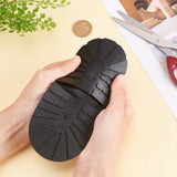 Anti Skid Rubber Shoes Bottom Heel Sole, Wear Resistant Raised Grain Repair Sole Pad for Boots, Leather Shoes, Black, 188x85x8.5mm, 2heels/pc