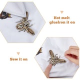 Computerized Embroidery Cloth Iron on/Sew on Patches, with Glass Rhinestone, Costume Accessories, Appliques, Bees, Tan, 49x77x1.8mm