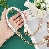 PU Leather Knitting Bag Strap, with Iron Findings & Cable Chain, Alloy Swivel Clasps, for Bag Replacement Accessories, Silver, 61x1.4cm