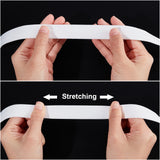 Imitation Nylon Flat Elastic Non-slip Band, Silicone Gripper Elastic Cord, For Clothing, Garment Accessories, White, 22mm