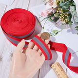 20M Polyester Striped Ribbon, Reflective Band, for Safety Caution Clothes Making, FireBrick, 1 inch(25mm), about 21.87 Yards(20m)/Bag
