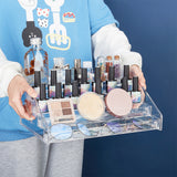 5 Layer Transparent Acrylic Makeup Cosmetic Storages, Makeup Displays Holder, for Desktop Eyeshadow Powder Storage, Clear, Finished Product: 13.4x21.3x30.8cm