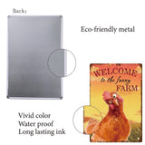 Vintage Metal Iron Tin Sign Poster, Wall Decor for Bars, Restaurants, Cafes Pubs, Vertical Rectangle, Rooster Pattern, 300x200x0.5mm, Hole: 5x5mm