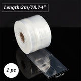 Transparent PE Tubing Film Rolls, for Storage Bag Making, Clear, Unilateral Thickness: 1.6 Mil(0.04mm), 20000x10cm