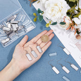 DIY Blank Rectangle Dome Earring Making Kit, Including 304 Stainless Steel Earring Settings, Glass Cabochons, Stainless Steel Color, 60Pcs/box