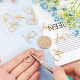 Brass Toggle Clasps, with Jump Rings, Nickel Free, Ring, Real 18K Gold Plated, Ring: 17x14x2.5mm, Hole: 1.6mm, Bar: 22.5x2.5mm, Hole: 1.6mm, Jump Ring: 5x0.8mm, 10sets/box