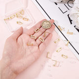 20Pcs Brass Stud Earring Findings, with Vertical Loops, Rectangle, Nickel Free, with 40Pcs Plastic Ear Nuts, Real 18K Gold Plated, 15.5x7mm, Hole: 2.5mm, Pin: 0.8mm