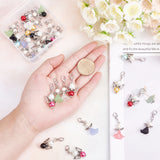 40Pcs 2 Styles Acrylic & Alloy Pendants, with Glass Beads, Alloy Beads & Lobster Claw Clasps, Angel, Mixed Color, 38mm, 20Pcs/Style