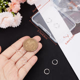 4 Pairs 925 Sterling Silver Huggie Hoop Earring Findings, Ring, Silver, 10x1.2mm, Pin: 0.7mm