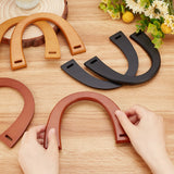 6Pcs 3 Style Wooden U-Shaped Bag Handles, Bag Replacement Part, Arch, Mixed Color, 12x17x0.9cm, Hole: 6~17.5x6~6.5mm, 2pcs/style