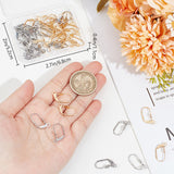 48Pcs 2 Style 304 Stainless Steel Leverback Earring Findings, with Loops, Golden & Stainless Steel Color, 19~19.5x10~10.5x5~10mm, Hole: 1.6~2mm, 24Pcs/style