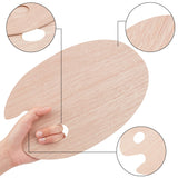 Wooden Painting Palette, Oval, for DIY Art Craft Painting, BurlyWood, 298x196x3mm, 4pcs/set