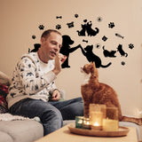 PVC Wall Stickers, Wall Decoration, Cat Shape, 390x950mm