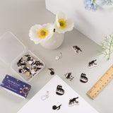 30Pcs 5 Styles Music Theme Charm, Alloy Enamel Pendants, Cat with Piano & Music Scores, Golden, Mixed Color, 20~28x17~28x1.2mm, Hole: 2mm, 6pcs/style