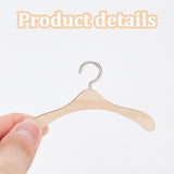 12Pcs Wood Doll Clothes Hangers, with Iron Hook, for Doll Clothing Outfits Hanging Supplies, 50x84.5x4.5mm