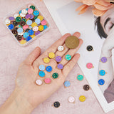 98Pcs 14 Colors Alloy Enamel Charms, Flat Round with Smiling Face, Mixed Color, 14.5x12x1.5mm, Hole: 1.5mm, 7pcs/color