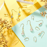 18Pcs 9 Style  Brass Earring Hooks, Ear Wire, with Clear Cubic Zirconia & Rhinestone, Cadmium Free & Lead Free, Real 18K Gold Plated, 13~23x7.5~22x0.5~5mm, Hole: 1~2.5mm, Pin: 0.5~0.8mm, 2pcs/style