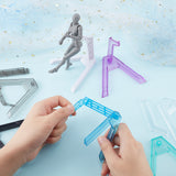 8 Sets 8 Style Plastic Model Toy Assembled Holder, for Doll Model Toy Support Stand Supplies, Mixed Color, 7.5~7.8x8.7~9.1x0.7~1.2cm, 1 set/style