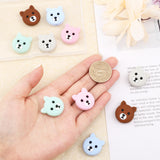 10Pcs 5 Colors Silicone Beads, DIY Nursing Necklaces and Bracelets Making, Chewing Pendants For Teethers, Bear Head, Mixed Color, 23.5x21.5x10mm, Hole: 2mm, 2pcs/color