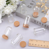 16Pcs Glass Dome Cloche Cover, Bell Jar, with Cork Base, For Doll House Container, Dried Flower Display Decoration, Clear, 44.5x25mm, Capactiy: about 9ml(0.3 fl. oz)