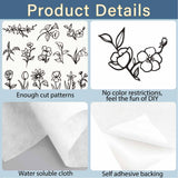 PVA Water-soluble Embroidery Aid Drawing Sketch, Rectangle, Flower, 297x210mmm, 2pcs/set