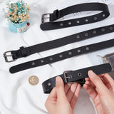 PU Leather Cuff Belt Buckles, Coat Jacket Sleeve Straps, Traditional Kilt Extender Straps, with Iron Buckle, Black, 407x25x2.5mm