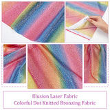 Illusion Laser Fabric, Colorful Dot Knitted Bronzing Fabric, Garment Accessories, for DIY Crafts, Colorful, 150x0.02cm