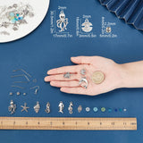 Ocean Fish Pendant Earring DIY Making Kits, Including Alloy Pendants & Links & Spacer Beads, Glass Beads, Brass Jump Rings & Earring Hooks & Pins, Antique Silver, Pendant & Link: 26pcs/set