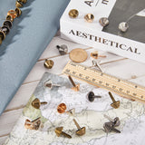 100Pcs 4 Colors Iron Brads, Scrapbooking, Photo Album, Embellishment Wedding Supplies, Children Puppy Dolls Decoration, DIY Paper Cards, Mixed Color, 24.5x14.5mm, Pin: 3.5mm, 25pcs/color