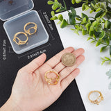 4Pcs Adjustable Brass Ring Components, Pad Ring Settings, Flower with Oval Tray, Real 24K Gold Plated, US Size 12 1/4(21.5mm), Tray: 17.5x13mm